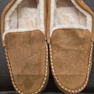 Men's Cozy Suede Moccasin Slippers - Brown